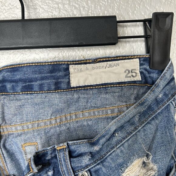 Rag & Bone Rebel Boyfriend Shorts Boho Distressed Denim Jean Shorts Size 25 - Picture 8 of 9